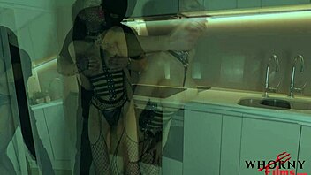 Nipple clamps and hardcore fucking for submissive babe in leather