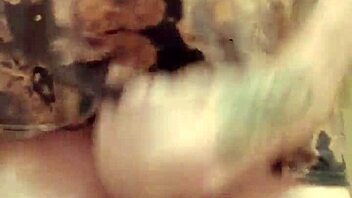 Swinging dick gets oiled up for a closeup and cumshot