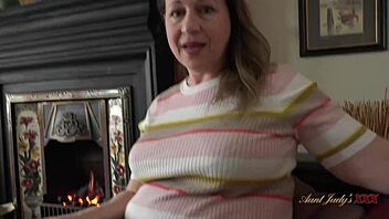 Step auntie Eva Jayne gets down and dirty in this taboo mature pov video
