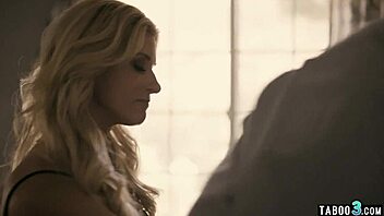 Mature MILF gets her small tits played with by stepson