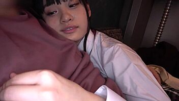 Small-titted Japanese teen gets her pussy fucked hard and small boobs play