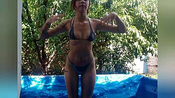 Amateur teen gets hot and heavy in the asmr pool