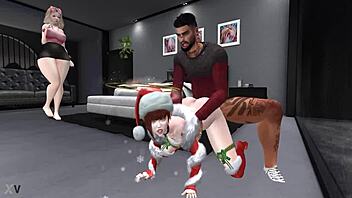 Cartoon Cuties Get Naughty on Christmas Eve