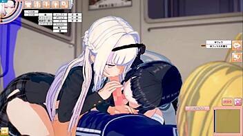 After school hentai game fun with big tits massage and blowjob