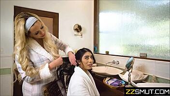 Stepmom and daughter explore taboo lesbian desires