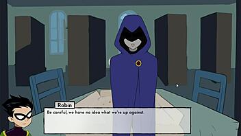 Cartoon date with raven and her friends in hentai