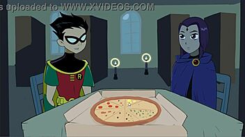 Cartoon date with raven and her friends in hentai