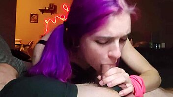 Alternative emo girl gives a mind-blowing blowjob