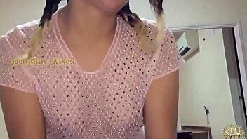 Homemade porn video of a stepmom helping me cum