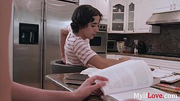 Stepmommy cheats on her young lover with a hot stud