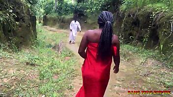 African village maid gets creampied by her lover's cock in a taboo porn video