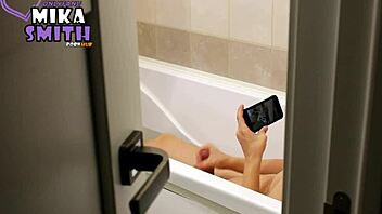 Amateur porn featuring a small-titted blonde in the shower