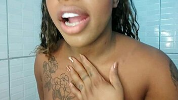 Experience the thrill of a forbidden handjob with a young brunette on black site
