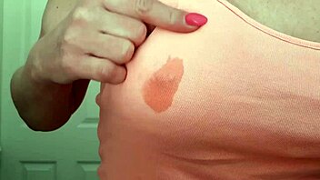 Amateur European milf with big tits and pierced nipples gets spitting on