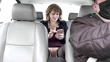Amateur crossdresser frina shows off her panties in a car wash