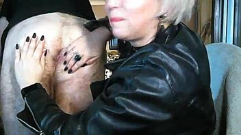 American webcam show features mature wife licking husband's ass and fingering him