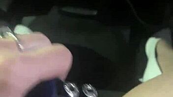 Young wife whore masturbates and pays for a ride with her fingers