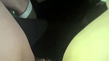 Young wife whore masturbates and pays for a ride with her fingers