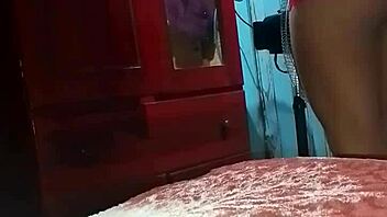 Voyeuristic view of Colombian stepdaughter's mini skirt