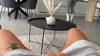 Amateur blowjob and foot fetish play with step siblings