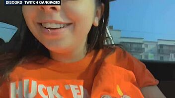 Downblouse's nipple play and big tits flashing
