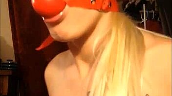 Homemade BDSM video of blonde girl in stockings
