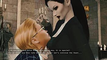 HD animation of sims 4 Halloween 2022 - Anal sex and blowjob with long legs