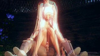 Japanese anime cosplay women indulge in hardcore threesome with blowjob and cumshot