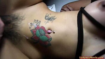 Thai shemale pepper gives a blowjob and gets anal fucked in POV