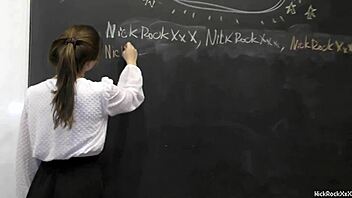 Teacher and student have rough sex in schoolhouse
