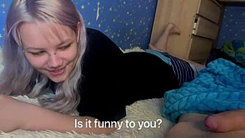 Amateur teen blowjob and masturbation with big cock