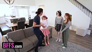 Rough sex and vagina masturbation in a group of four horny friends