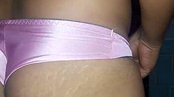 Panty-wearing babe enjoys anal play with a vibrator
