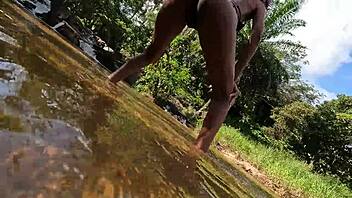 Biquini's butt and natural tits take center stage in this real porn video