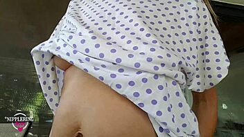 Amateur MILF with big nipples gets her nipples played with