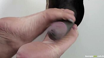 Beautiful black girl indulges in foot fetish and blowjob action