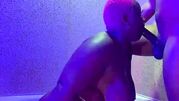 Amateur ebony deepthroat and big black cock action in POV