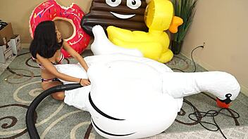 Syrena's fetish for inflatable blowjobs takes a new turn