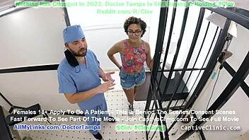 Curly-haired patient gets gynoscoped and spreads his legs for medical fetish fun