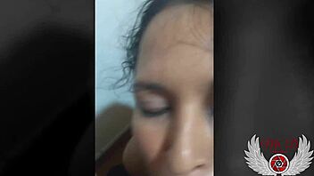 Horny amateur wife gives a deepthroat blowjob and swallows cum