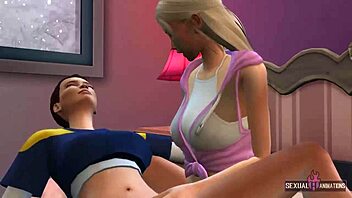 Big tits and masturbation in college girl's lesbian porn