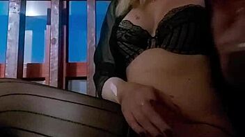 Amateur blonde enjoys solo play with hookah and smoking