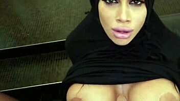 POV video of a hot Arab girl giving a blowjob and wearing hijab