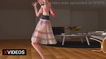 Genshin and honkai impact in a seductive striptease video