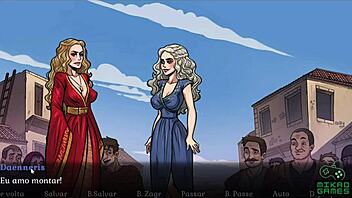 Voyeuristic sex game with Danish Sansa and Cérései Lannister
