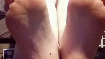 Hot blonde pornstar shows off her bare feet