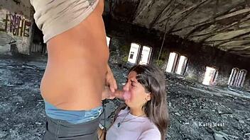 Teen nympho gets her asshole closeup in a public outdoor anal session