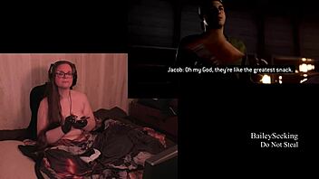 Big booty BBW gets naked and plays video games