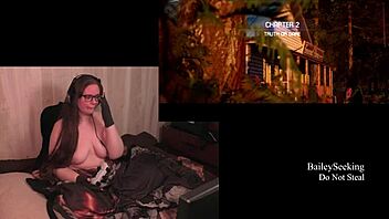 Big booty BBW gets naked and plays video games