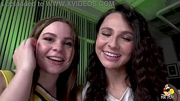 Two girls fucking in group sex with big cumshots